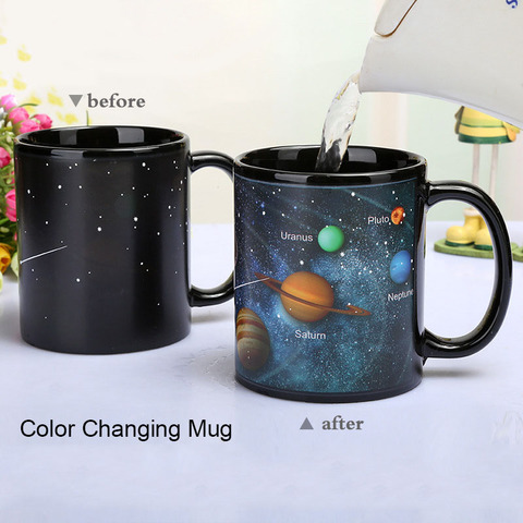 Tazas de cerámica de nuevo estilo que cambian de Color taza de café de leche tazas de café amigos regalos estudiante taza de desayuno estrella Sistema Solar tazas ► Foto 1/5