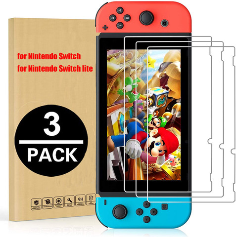 3Pack para Nintendo Switch NS Protector de pantalla de vidrio templado Vidrio de 9H de dureza para Nintendo interruptor Lite Nintend película de pantalla ► Foto 1/6