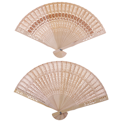 Ventilador de bolsillo de bambú para decoración Fiestas, flor de mano de madera Original, ventilador plegable japonés chino para decoración del hogar, 1 Uds. ► Foto 1/6