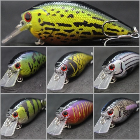 WLure-señuelo de pesca Crankbait C429, anzuelos triples de 8,3 cm y 14,3g cuadrados, tamaño de cuerpo gordo, sonido fuerte, 1 metro de profundidad, colores surtidos ► Foto 1/6