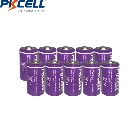 10 unids/lote PKCELL 1/2 AA de la batería de 3,6 V ER14250 14250 1200mAh LiSOCl2 baterías de litio para GPS ► Foto 1/4