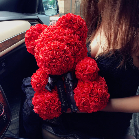 Oso de peluche grande con caja, lujoso Oso de rosas, flores artificiales, regalo de San Valentín, Navidad, venta al por mayor ► Foto 1/6