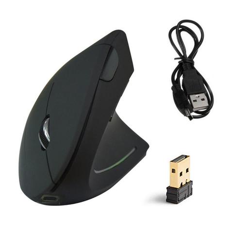 Ratón Vertical inalámbrico recargable para Gamer, ergonómico, óptico, USB, 2,4G, 1000/1600/2400 DPI, para ordenador portátil y PC ► Foto 1/6