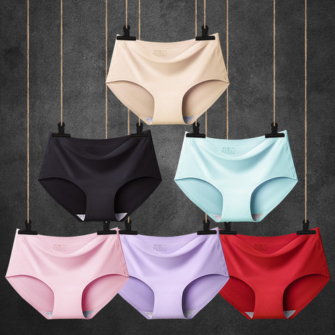 Braguitas deportivas sin costuras para mujer, ropa interior Sexy, Tanga con espalda en T para mujer, ropa interior de seda helada, bragas femeninas sin costuras ► Foto 1/6