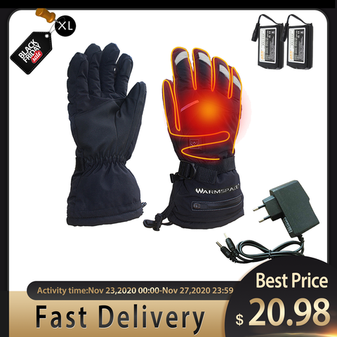 Guantes eléctricos con calefacción para hombre y mujer, calentador USB para manos de 5 velocidades con ajuste de temperatura, seguridad para esquiar, senderismo y Camping ► Foto 1/6