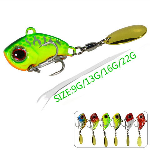 Invierno de Metal señuelo Vib Wobbler para señuelo de pesca abordar Spinner se hunde Vibrotail Crankbait cola giratoria cuchara cebo Artificial duro ► Foto 1/6