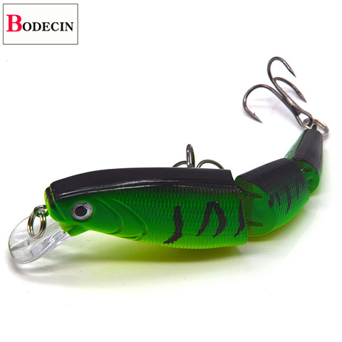 1 piezas mar bajo duro señuelo de Pesca 3D pescado articulado Wobblers láser Minnow Pike Jerkbait Pesca Crankbaits cebo Artificial de agua salada ► Foto 1/6