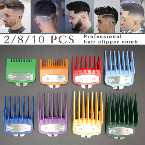 Kit de repuesto para cortadora de pelo profesional, herramientas para peinar y cortar el pelo, peine de corte colorido, limitado, 5 unidades ► Foto 1/6