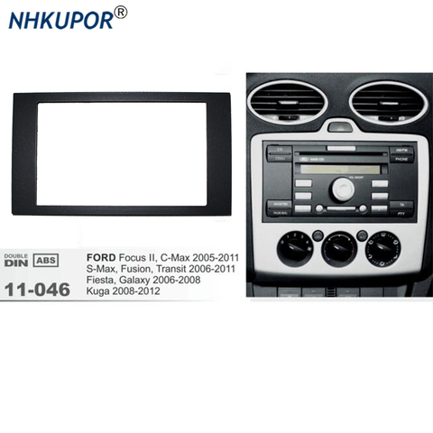 11-046 Car Radio fascia para FORD Focus II c-max S-Max Fusion Fiesta marco Kit 2011-2005 dash montaje Kit adaptador Panel de ajuste ► Foto 1/4