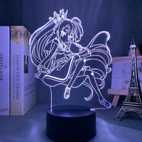 Lámpara Led de noche para decoración de dormitorio, iluminación de Anime sin juego, sin vida, Shiro, para regalo de cumpleaños ► Foto 1/6