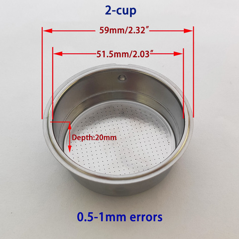 Cesta de filtro presurizado para máquina de café de doble taza, piezas de cafetera doméstica, 2 tazas, 51mm ► Foto 1/6