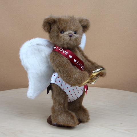 Cupido de peluche osito de peluche oso de peluche con las articulaciones puede mover alas de Ángel de peluche de felpa juguetes de regalo de amor para chica a casa Decoración ► Foto 1/3