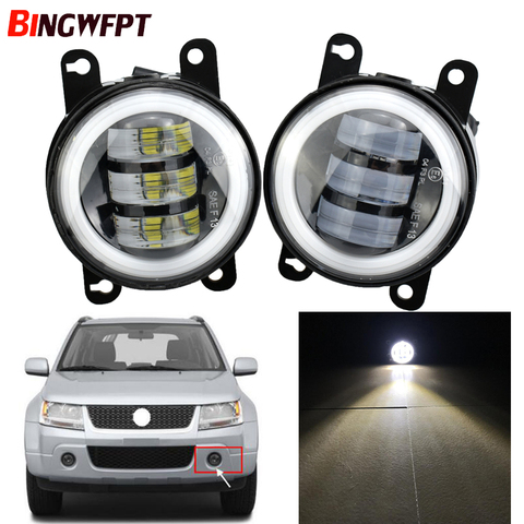 Estilo de coche 4000LM Luz de niebla LED Ojo de Ángel lámpara diurna DRL H11 12V para Suzuki Grand Vitara/2/II JT 2005-2015 ► Foto 1/6