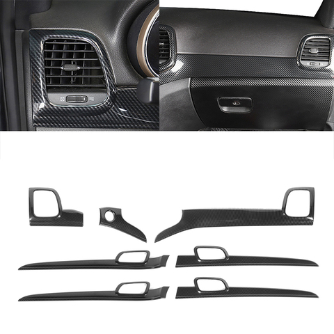 El centro de la consola Panel decorativo/manija Interior Trim Jeep Grand Cherokee 2011-2022 accesorios de Interior de coche de fibra de carbono ► Foto 1/6