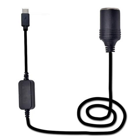 USB-C tipo PD C macho a macho 12V enchufe de encendedor de coche mujer paso Cable para grabadora GPS conducir E-perro ventilador del coche ► Foto 1/6