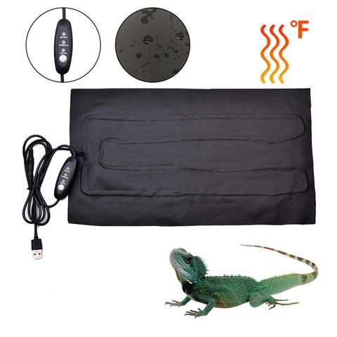 Alfombrilla de calor para Reptiles y tortugas, almohadilla impermeable de calor para escalada de mascotas, regulador ajustable de temperatura, suministros para Reptiles ► Foto 1/6