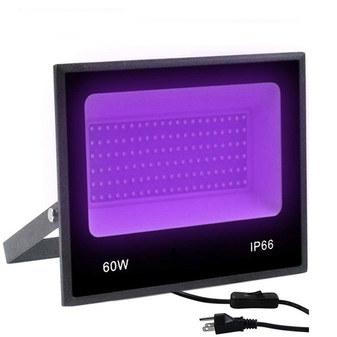 Reflector LED UV de 30W, 60W, luz de Ultravioleta LED NEGRO con interruptor de encendido/apagado, AC85-265V IP66, a prueba de agua, luz de escenario para DJ Fiesta Disco ► Foto 1/6