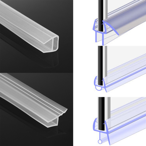 Tira de sellado para puerta de cristal, 1M, 6-12mm, útil para ventana, pantalla de baño, tira de sellado de goma, equipamiento para mejorar el hogar ► Foto 1/6