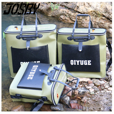 JOSBY plegable cubo EVA Pesca bolsa portátil Camping contenedor agua Pan cuenca Cubo de senderismo con mango abordar ► Foto 1/6