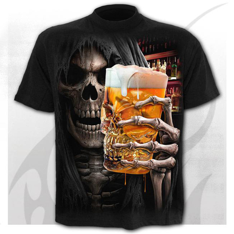 Camisetas de calavera de terror para hombre, camisas Punk 3D, Tops de moda de verano, Camiseta de cuello redondo, ropa de calle de talla grande ► Foto 1/6