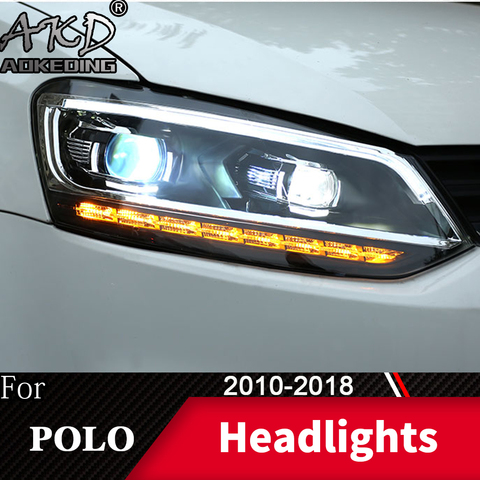 Lámpara de cabeza para coche VW volkswagen Polo volkswagen 2010-2022 Vento faro luces de niebla luz de día DRL H7 LED Bi Xenon bulbo accesorio ► Foto 1/6