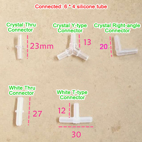 Accesorios de conexión de manguera de tubo de cristal blanco, Conector de ángulo recto tipo cruzado T Y L con tubo de silicona de 6x4mm, bomba de aire DIY ► Foto 1/1