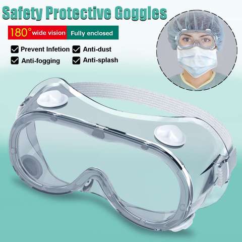 2 tipos de gafas protectoras de seguridad, visión amplia, respiradero indirecto desechable, para evitar la infección, máscara de ojos, antiparras médicas antiniebla ► Foto 1/6