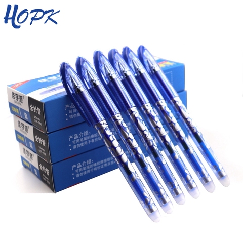 12 unids/caja de lujo borrable Pen Set 0,5mm tinta azul y negra bolígrafo para la escuela suministros estudiante Escritura material de papelería para exámenes bolígrafos ► Foto 1/6