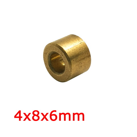 4x8x6mm 5 unids/lote pequeño eje de 4mm de bronce bush 8mm mini latón teniendo 6mm cobre aleación de estaño de cojinete sinterizado buje ► Foto 1/2