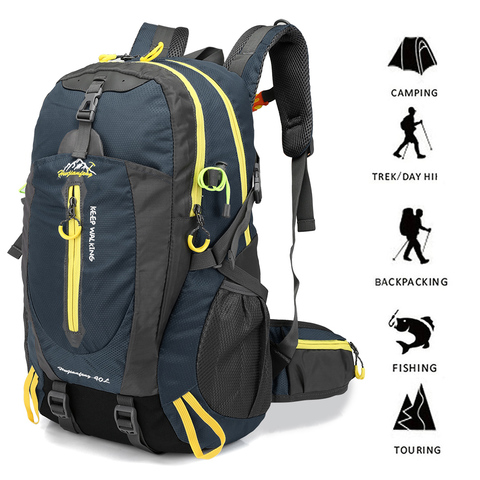 Bolsa para acampar al aire libre de 40L, mochila para escalada, bolsa táctica impermeable para senderismo, escalada, Trekking, caza, hombre y mujer, bolsas deportivas ► Foto 1/6