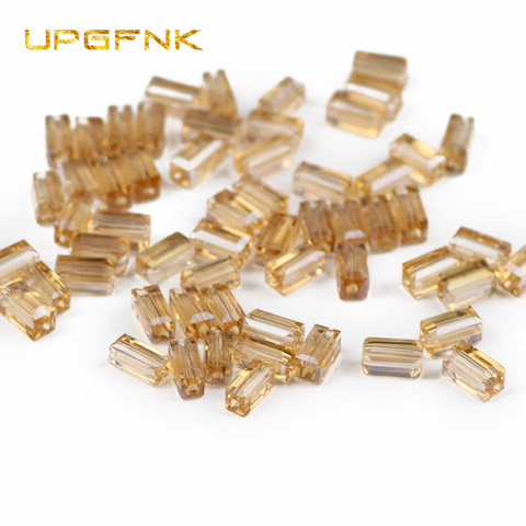 UPGFNK rectángulo austriaco cuentas de cristal 3x6mm 80 Uds encanto cuadrado espaciador de vidrio cuentas sueltas para fabricación de joyería DIY pulsera Perles ► Foto 1/5