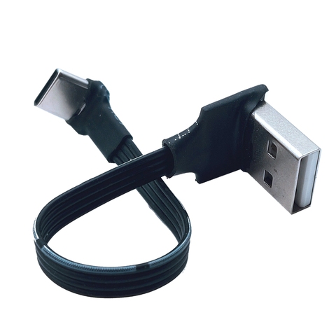 Cable de datos ultrafino tipo c USB2.0, doble codo, cargador Po, portátil y universal, 5CM-100CM ► Foto 1/6