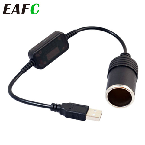 Nuevo 5V 2A USB macho a 12V 12V enchufe de encendedor de coche adaptador/convertidor de Cable para DVR coche-cargador electrónica accesorios de Auto ► Foto 1/5