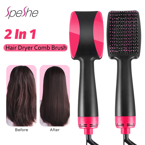 Secador de pelo cepillo brosse soufflante cheveux 2 en 1 Paso cepillo para usar con secador de cabello eléctrico, aire caliente, viaje secador de pelo peine ► Foto 1/6