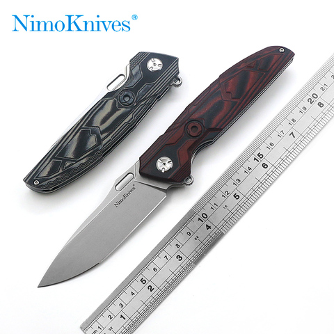 Nimo-cuchillo plegable de apertura rápida, herramienta EDC para exteriores, diseño Original, portátil, D2, cuchilla, viciposiciones, lavado de piedras, mango G10 ► Foto 1/6