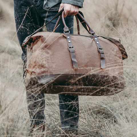 Bolso de viaje de gran capacidad para hombre, bolsa de viaje de lona de alta calidad, bolsa de viaje al aire libre, informal, envío directo ► Foto 1/6