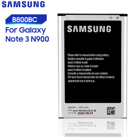 Original de reemplazo de la batería de Samsung para Galaxy nota 3 N900 N9002 N9009 N9008 N9006 N9005 Note3 B800BC B800BE con NFC 3200mAh ► Foto 1/6
