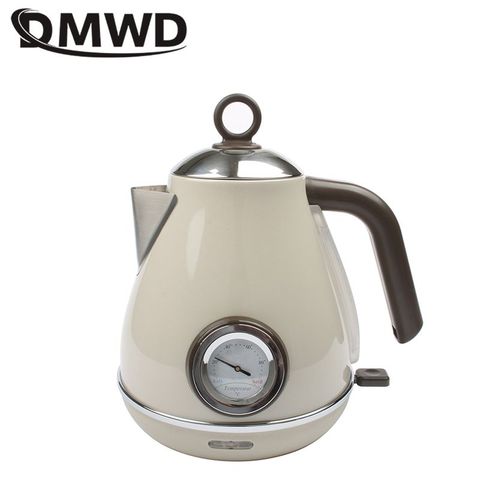 DMWD 1850 W 220 V Hervidor eléctrico Retro 304 Acero inoxidable 1.7L termómetro agua cafetera apagado automático ► Foto 1/5