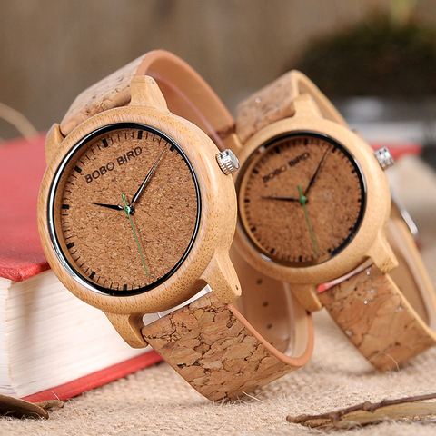 BOBO BIRD-reloj de cuarzo de madera de bambú M12 para hombre y mujer, relojes de pulsera de marca superior de lujo con movimiento japonés como regalo ► Foto 1/6