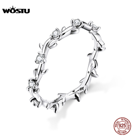 Wosu genuina Rama de Plata de Ley 925 con anillos de circonio limpio para mujer joyería de moda gran oferta 2022 nueva llegada CQR625 ► Foto 1/6