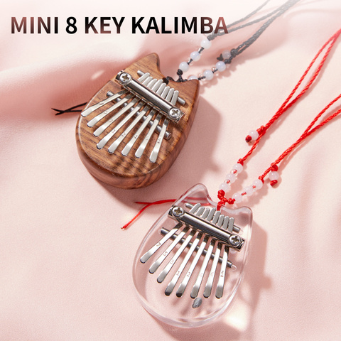 Cega-kalimba de 8 teclas, mini Pulgar, gato, kalimba, los mejores regalos, mbira, instrumento musical, máquina de África, kalimba, caoba, Acrílico ► Foto 1/6