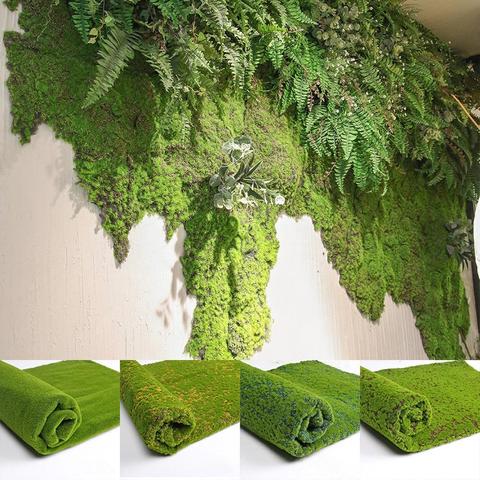 1x1m simulación Artificial Moss hierba alfombra de césped de la pared de plantas verdes DIY césped Mini jardín microadornos para paisajismo ► Foto 1/6