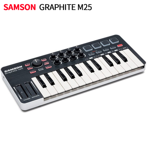 Samson GRAPHITE M25-minicontrolador USB MIDI, 25 teclas, para ipad, portátil, para arreglos y actuaciones ► Foto 1/5