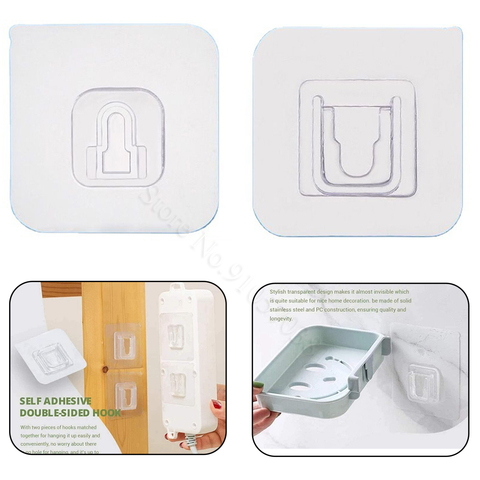 Ganchos de pared adhesivos de doble cara para cocina y baño, colgador de ventosa transparente fuerte, almacenamiento con ventosas, 48 pares ► Foto 1/6