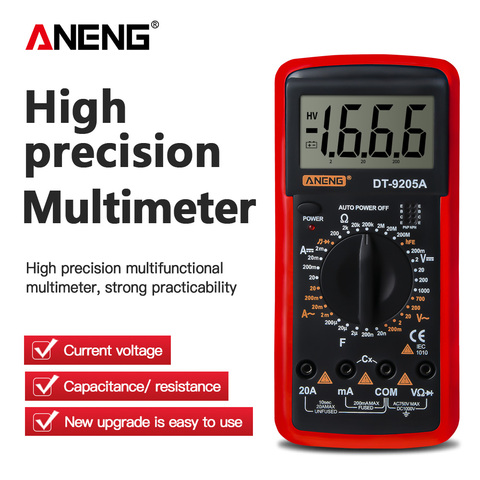 Polimetro Multimetro Digital Voltimetro Profesional Medidor Temperatura  Tester V