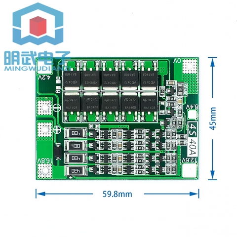 4S 40A Li-Ion de la batería de litio 18650 cargador PCB Placa de protección BMS con equilibrio para Motor de taladro 14,8 V 16,8 V Lipo celular ► Foto 1/2