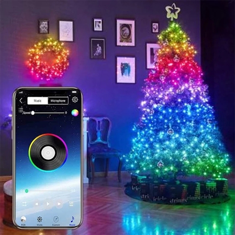 Luz LED con Control remoto inteligente con Bluetooth para decoración navideña del hogar, Adornos de árbol de Navidad, regalos de Navidad, Año Nuevo, 2022 ► Foto 1/6