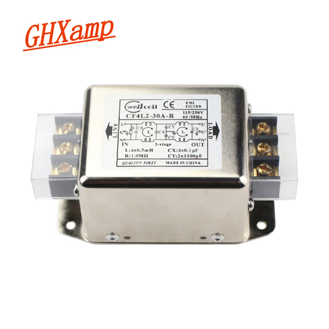 Ghxamp-Placa de alimentación de filtro EMI, 10A, 20A, 30A, filtro de bloque de Terminal EMI mejorado para amplificador de Audio, antiinterferencias, 1 ud. ► Foto 1/6