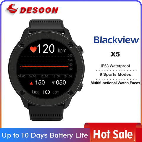 Blackview-reloj inteligente X5 para hombre y mujer, deportivo, monitor, seguidor Fitness del sueño, control del ritmo cardíaco, para IOS y Android ► Foto 1/4