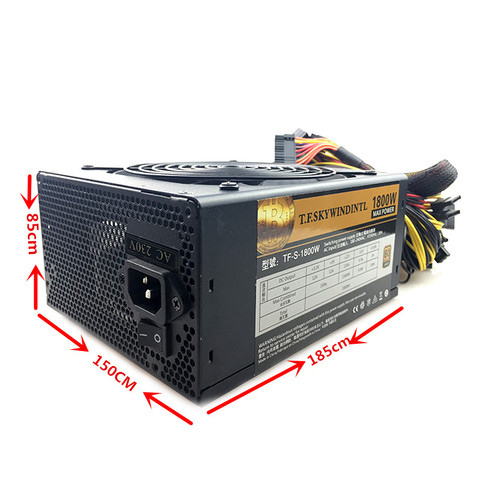 Fuente de alimentación ATX PSU de 1800W, equipo de minería de monedas Ethereum, 180-240V, psu, 24P, para PC, ETC. ZEC ZCASH ► Foto 1/6